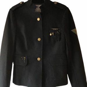 CAbi Black Blazer with Gold Buttons